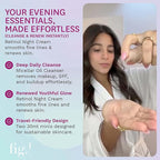 Fig.1 Evening Essentials Skincare Duo, Micellar Oil Cleanser & Retinol Night Cream, Gentle Makeup Remover Cleansing Oil & Anti Aging Night Cream, Deeply Cleanse & Visibly Reduce Wrinkles 2x30ml Minis