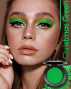 Single Christmas Green Eyeshadow Matte Handmade Pressed Eyeshadow Palette With No Creasing High Pigmented Long Lasting Green Eye Shadow (ChristmasGreen)