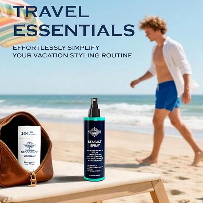 Sea Salt Spray for Men, Texturizing Hairspray, Valentines Day Gifts for Him, Surf Spray Adds Instant Volume, Travel Essentials, Christmas Gift for Men, 8.8 Oz