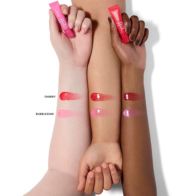 e.l.f. Squeeze Me More Lip Balm Duo, Moisturizing Balm For A Sheer Tint Of Color, Made With Hyaluronic Acid, Vegan & Cruelty-Free, Cherry & Bubblegum (Pack of 2)