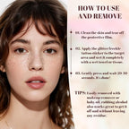 24pcs Glitter Freckles Face Tattoo - Rose Gold Face Sparkle Freckles Temporary Tattoos for Women Girls, Waterproof & Long Lasting Freckles Makeup Patches for Party, Concerts, Daily Accessories