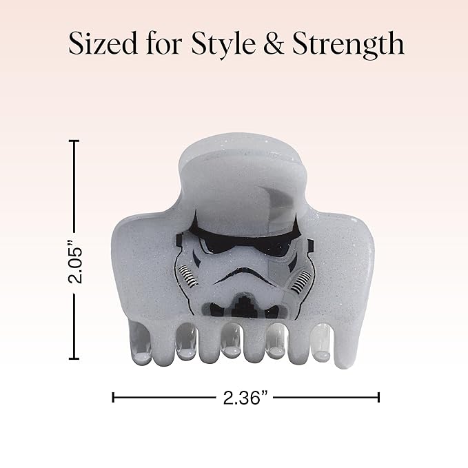 Kitsch x Star Wars Stormtrooper Glitter Medium Hair Clip for Women – Iconic Galaxy-Inspired Claw Clip | Recycled Plastic, Strong Secure Grip | Ideal Gifts for Women, Hair Accessories for Girls