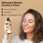 Bronzing Face Tanner Spray Mist, Sunless Face Tanning Water, USA Made with Natural & Organic Ingredients