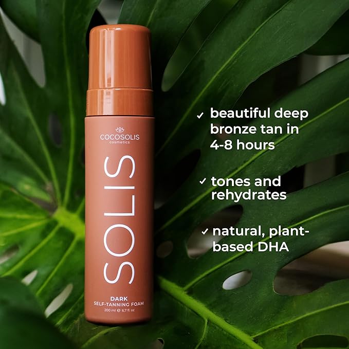 COCOSOLIS - SOLIS | Dark Self Tanner | Self Tan For Face & Body | Tanning Mousse For a Rich, Natural and long-lasting tan | Organic Self Tanner - Plant-Based DHA (200 ml)