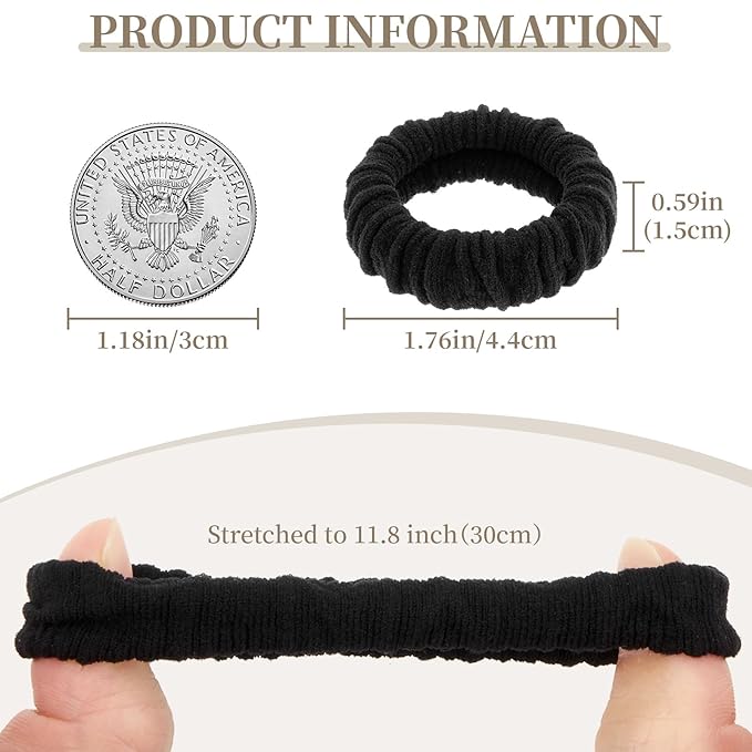 10 Pcs No Damage Hair Ties Thick Hair Elastic Rubber Bands Hair Accessories Scrunchies Seamless for Women