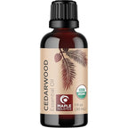 Certified Organic Cedarwood Essential Oil - 100% Pure Organic Cedarwood for Hair Skin & Nails plus Beauty DIYs - Calming Aromatherapy Essential Oil for Diffusers - USDA Non-GMO & Undiluted