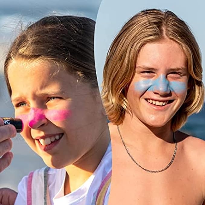 Sun Zapper Zinc Oxide Sunscreen Stick – SPF 50+ Tinted 4-Pack (Pink, Blue, Green, Yellow) – Sunscreen Stick, Zinc Sunscreen, Water Resistant, Broad Spectrum UVA/UVB, Made in Australia