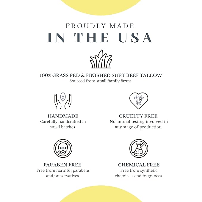 Vanman's - Tallow and Honey Balm With No Added Scent Jumbo - Beef Tallow Face Moisturizer with Grass-Fed/Finished Beef Tallow for Skin, Organic Raw Honey and Beeswax, Cold Pressed Olive Oil - 6.3 oz