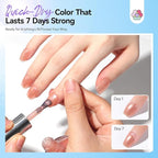 SAVILAND Pink Nude Nail Polish Set: 6-Color Quick Air Dry Nail Polish Shimmer Glitter Pearl Pink Fingernail Polish Set 12-Free Nail Lacquer DIY Home Christmas Gifts for Women 8ml