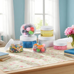 24 Pack 8 Oz Plastic Containers with White Lids, Clear Empty BPA Free and Refillable Cosmetic Jars Travel Containers for Creams, Lotion, Bath Salts, Sugar Scrub, Slime, Lip Scrub, Makeup