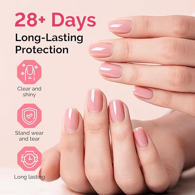 MelodySusie Builder Gel Nail Dehydrator and Primer Set Long Lasting Shine Nail Polish Art Design Manicure Kit Perfect Gifts for Women Girls 3 Pcs 15ml Clear