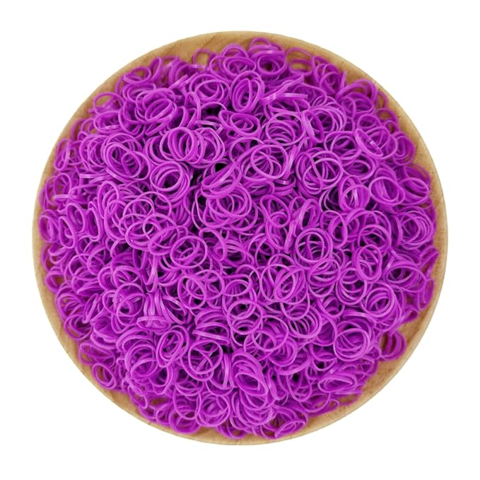 3200 Pcs Elastic Rubber Bands Small Hair Ties Hair Rubber Mini Hair Bands Hair Elastics Tiny Soft Holder Ponytails for Girls (Pink Purple)
