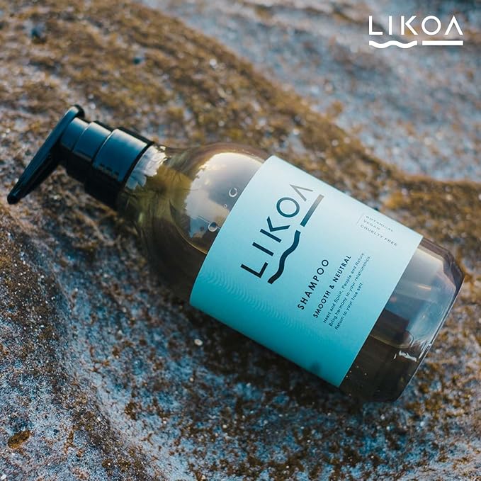LIKOA, Smooth and Neutral Shampoo, Vegan, Halal, Lightweight Moisture for Fine, Dry, or Tangle-Prone Hair, Botanical Hair Care, White Floral Scent, Made in Japan, 500mL, 16.9 Fl oz