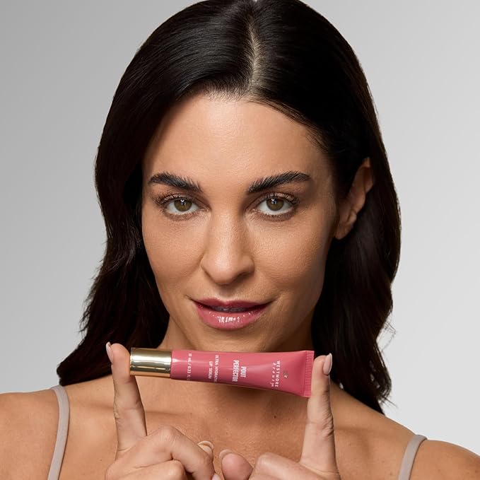 Westmore Beauty Pout Perfector Lip Gloss – Intensely Hydrating Sheer-Tinted Balm with Hyaluronic Acid & Vitamin E – Plumps & Nourishes Dry, Cracked Lips for a High Shine Finish – Soft Rose, .33 oz