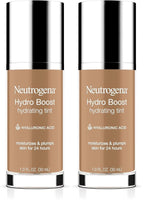 Neutrogena Hydro Boost Hydrating Tint with Hyaluronic Acid, Lightweight Water Gel Formula, Moisturizing, Oil-Free & Non-Comedogenic Liquid Foundation Makeup, 105 Caramel Color 1.0 fl. oz (Pack of 2)