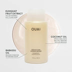 OUAI Medium Shampoo + Refill - Hydrating Shampoo with Coconut Oil, Babassu, Kumquat Extract and Keratin - Strengthens, Nourishes and Adds Shine - Sulfate Free Hair Care Products (2 Count, 10 Oz/32 Oz)