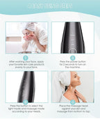 7 Color Neck Face Massager - Facial Massager Tool for Skin Care at Home, Vibrating Face Massager with Thermals, Galvanic Machines Black