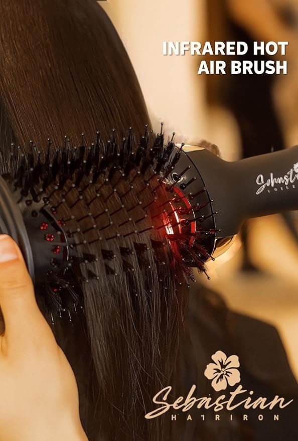 Infrared Professional Hot Air Brush-Premium Salon Quality – Lightweight & Powerful – Sebastian Hair Iron