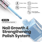 Beetles Jelly Nail Polish Set, 6 Colors Clear Pastel Nail Polish Glitter Pink Dusty Rose Orange Green Blue Purple Long Lasting & Quick Dry Nail Strengthener Polish Gift Sets for Women