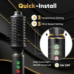 5-in-1 Hair Styler & Dryer, 110,000 RPM Ionic, Auto-Wrap Curling Barrels (L/R), Oval Volumizer & Straightening Brush, 3 Heat/3 Speed, Quick-Lock