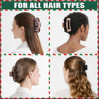 TOCESS Big Hair Claw Clips for Women - Neutral Large Claw Clip for Thin Thick Curly Hair 90's Strong Hold 4.33 Inch Nonslip Matte Jumbo Hair Clips (8 Pcs)