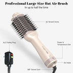 Blow Dryer Brush, Hair Dryer Brush in One, 1200W Large Oval Hot Air Volumizer & Straightener, Anti-Frizz Blowout Styling Brush, Dual Voltage 110–240V (3 Inch) Pink