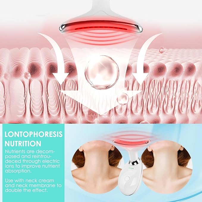 Facial Massager Face and Neck, Face 𝖲 culpting Wand Tool with 7 Color - Birthday, Christmas, Mothers Day, Valentines Day Gifts for Her Women Mom Best Friend Wife Teacher (White)