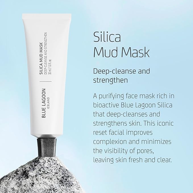 Blue Lagoon - Deep Cleansing Silica Face Mask For Enhanced Glow - Hydrating and Moisturizing Face Mask - Hydrating Mask Skin Care - Sustainable, Bioactive Icelandic Skincare (1 oz | 30 ml)
