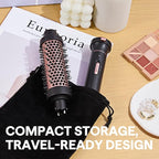 Wavytalk Thermal Brush, 1 1/2 inch Heated Round Brush with Detachable Head, Velvet Pouch and Dual Voltage for Travel, Easy to Create Blowout Look, Rose Gold