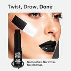 Blue Squid PRO Black and White Face Paint Stick - Waterproof Body Paint For Adults & Kids Eye Black Baseball, Eyeblack Softball -Hypoallergenic Twist-Up Non-Toxic Makeup Stick - Cosplay, Sports & SFX