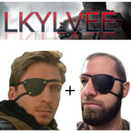 1 Pair Retro Single Eye Patch - Black Eye Patches - PU Leather Pirate Eye Patch Cover Adjustable Medieval Steampunk Blindfold for Adults Role Play Costume Accessories