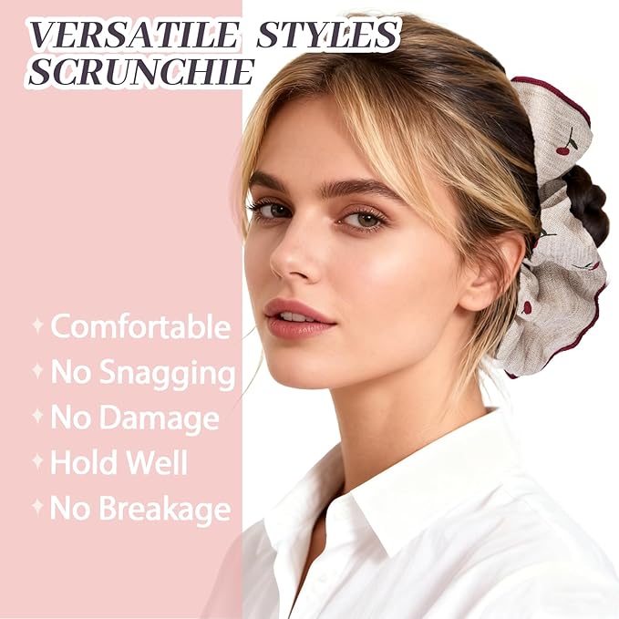 2Pcs Big Hair Scrunchies for Women, Fashion No Crease Hair Ties for Thin Thick Hair,Soft Hair Bands No Damage for Girls, Ideal Gifts for Women (Set 11)