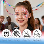 DAGEDA Red White and Blue Body Glitter Stick, Sparkly Face Glitter Makeup, 4th of July Outfits Accessories for Women, Shimmer Face Paint Stick, Fourth of July Independence Day Costumes Accessories