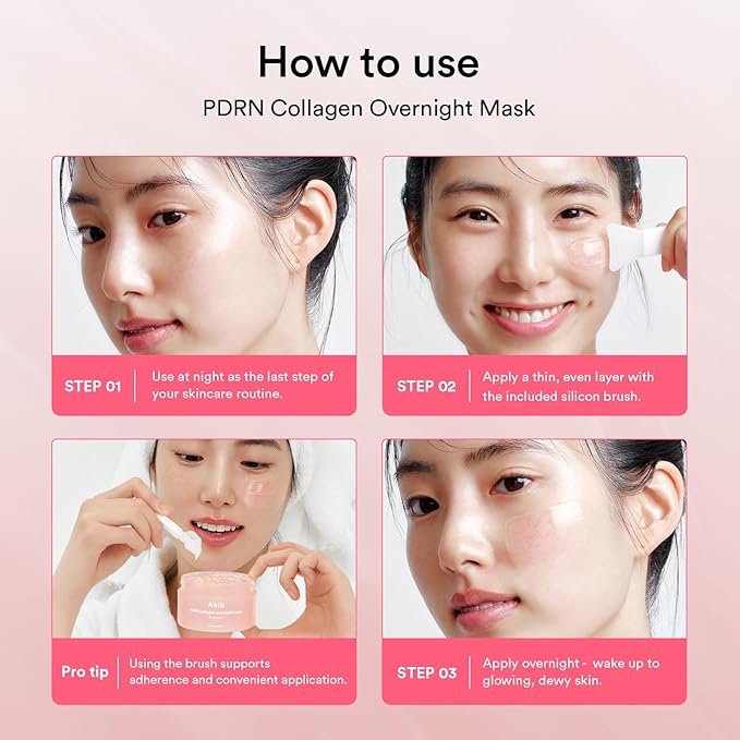 Abib Pink Me Up Pdrn 3 Step Glow Kit | Overnight Firming Jelly Mask, Korean Skincare Set for Glass Skin Routine