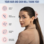 Blissy Silk Scrunchies (3 Pack) - 100% Pure Mulberry Silk - 22 Momme 6A High-Grade Fibers Scrunchie for Straight & Curly Hair - Preventing Breakage, Tangling, & Creasing (Pink Skinny)