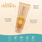 Body Drench Quick Tan Self Tanner Body Lotion – Sunless Tanning Lotion for Women, Natural-Looking Self Tan, Dark, 8 fl oz