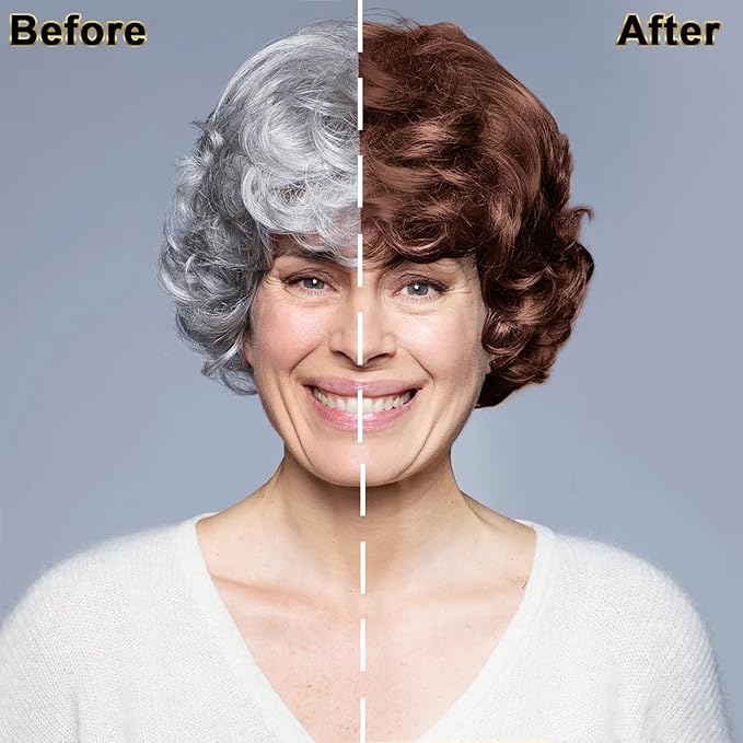 IIIMEIDU Hair Dye Shampoo 3 in 1 for Gray Hair, Herbal Ingredients Shampoo Dark Coffee Hair Dye for Women Men, Grey Coverage 500ml