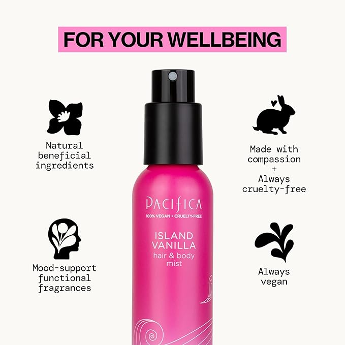Pacifica Hair & Body Mist Take Me There Travel Size, Gift Set, Fragrance, Perfume Body Spray, Island Vanilla, Dream Moon, Silver Moon (Set of 3) Clean Vegan & Cruelty-Free Dermatologist Tested