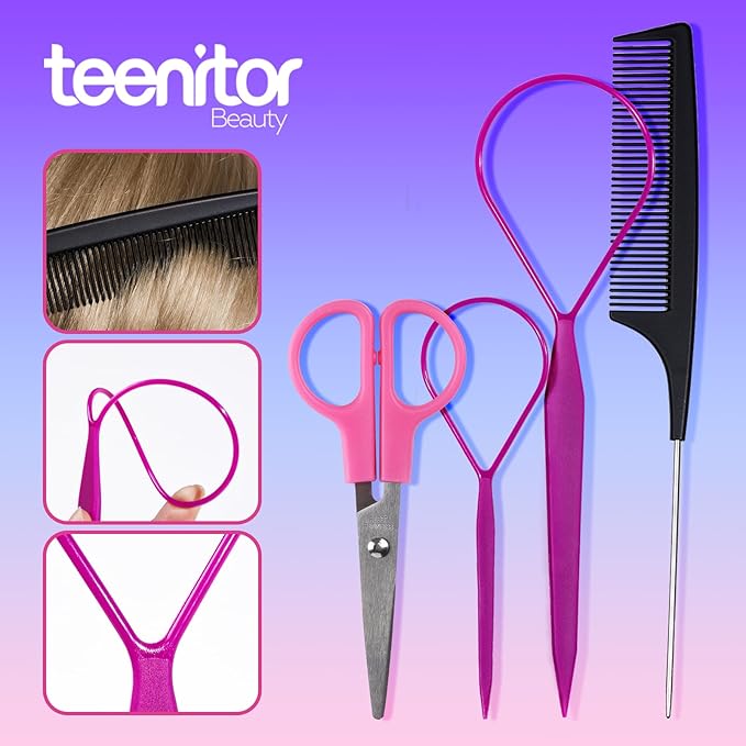 Teenitor 36 Colors Rubber Bands for Hair Small, 2300pcs Elastics Hair Ties for Baby with Styling Tools, Hair Accessories for Girls Toddlers
