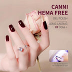 CANNI 6Pcs 9ml Hema-Free Red Gel Nail Polish Set- Dark Red Burgundy Glitter Gel Polish Kit DIY at Home Salon Christmas New Year's Gifts for Girls