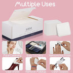 240 Count Large Cotton Pads, Makeup Remover Pads Square Disposable Cotton Soft Rounded Corners Lint-Free with Pressed Seam Design for Facial Cleansing Daily Skin Care