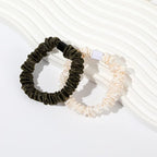 Hair Ties Silk Satin Scrunchies - Small Mini Thin Elestics Ponytail Holder Hair Bands Skinny Scrunchy For Thick Curl Hair No Crease Hair Ties Soft Accessories No Hurt Your Hair for Women and Girls