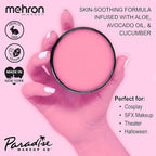 Mehron Makeup Paradise Makeup AQ Pro Size | Stage & Screen Performance, Face & Body Painting, Beauty, Cosplay, and Halloween | Water Activated Face Paint, Body Paint 1.4 oz (40 g) - Pastel Pink