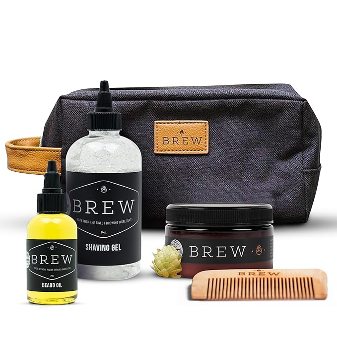 Brew Grooming Hair Styling Clay for Men - Matte Strong Hold Molding Pomade for Beard and Hair - Natural Ingredients Barley, Hops, Yeast - Paraben Free - Water Based for Smooth Finish 4 oz