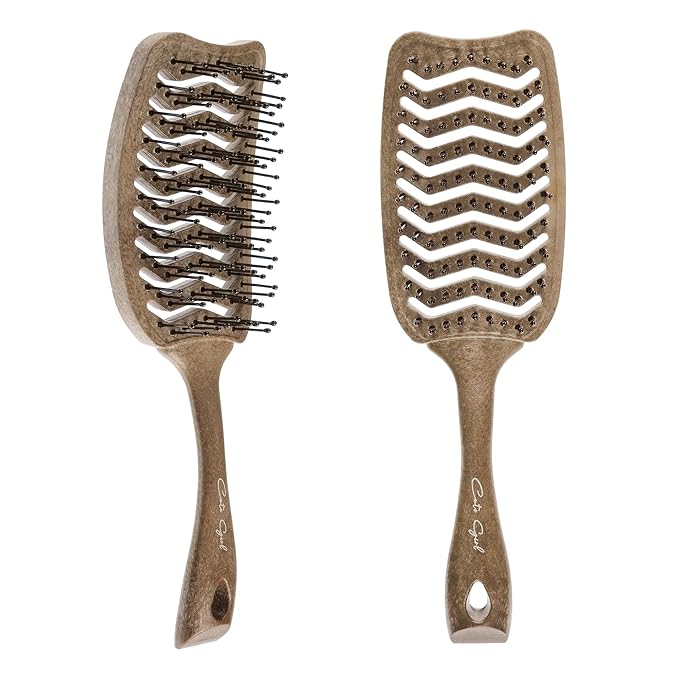 Hair Brush Professional for Women Men Paddle Detangling Brush for Wet Dry Curly Thick Straight Hair Shaping Defining Curls wood square