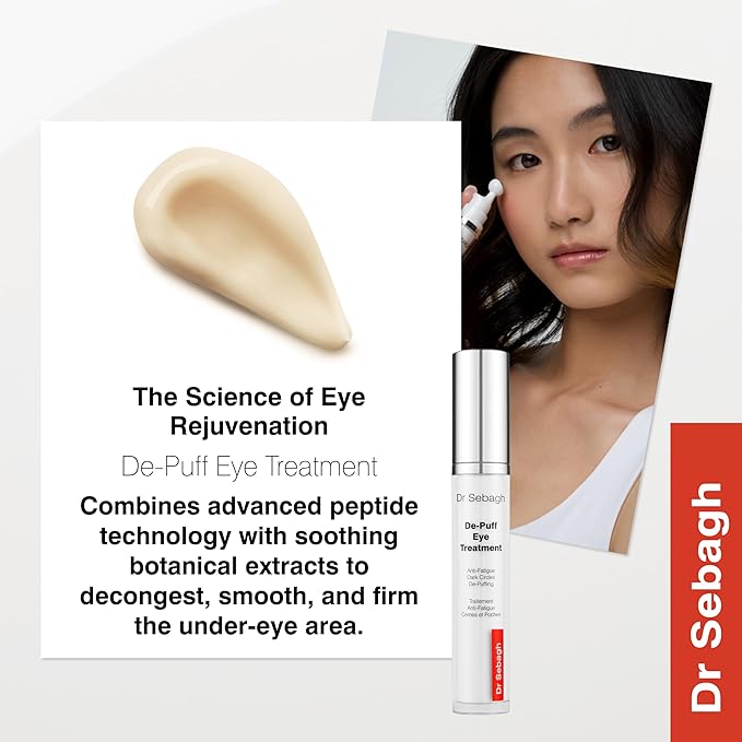 Dr Sebagh De-Puff Eye Cream (0.51 fl oz) - Award-Winning Eyecream for Dark Circles & Puffiness - Under Eye Moisturizer & Under Eye Plumper - Anti-Fatigue Hollow Eyes Treatment for All Skin Types