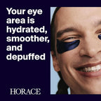 HORACE Anti-Fatigue Under-Eye Patches for Men - Dark Circle and Puffiness Reduction - Moisturising & Refreshing Hydrogel Treatment - Vegan and Silicon-free Skincare - Unscented, Pack of 5 Pairs