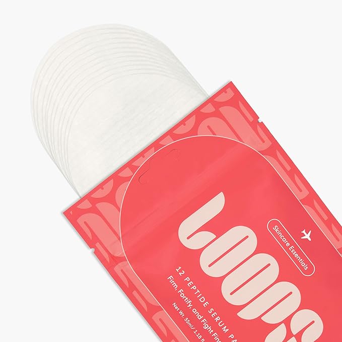 LOOPS Peptide Serum Korean Skincare - Firm, Fortify, Fight Fine Lines - Anti-Wrinkle & Moisturizing - Pre-soaked Veocell Embo Pad - Peptide Complex to Rejuvenate and Prejuvenate Face - Gifts for Women