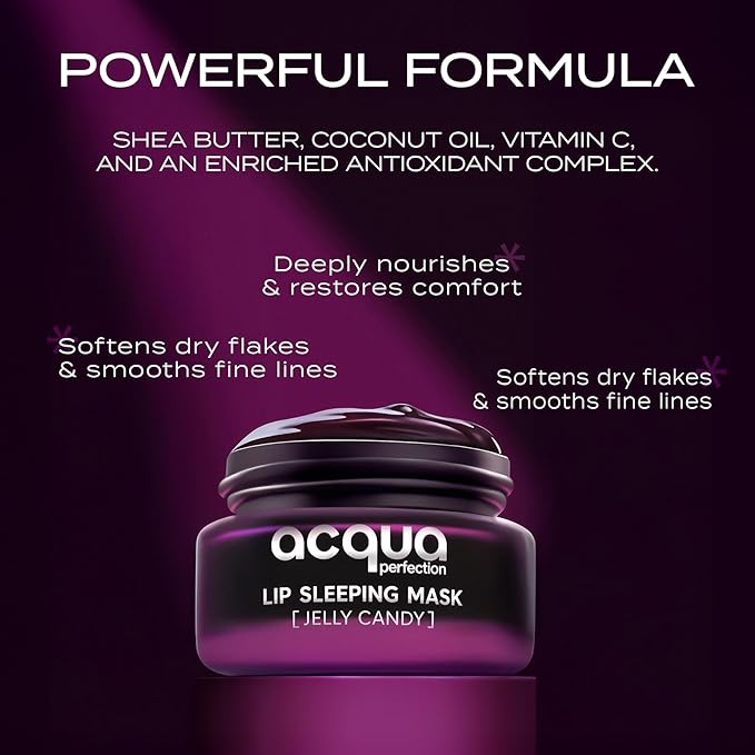 Lip Mask, Overnight Lip Treatment Enriched With Skin Softening Jelly Candy and Hydrating Shea Butter, Flaky Dry Lips