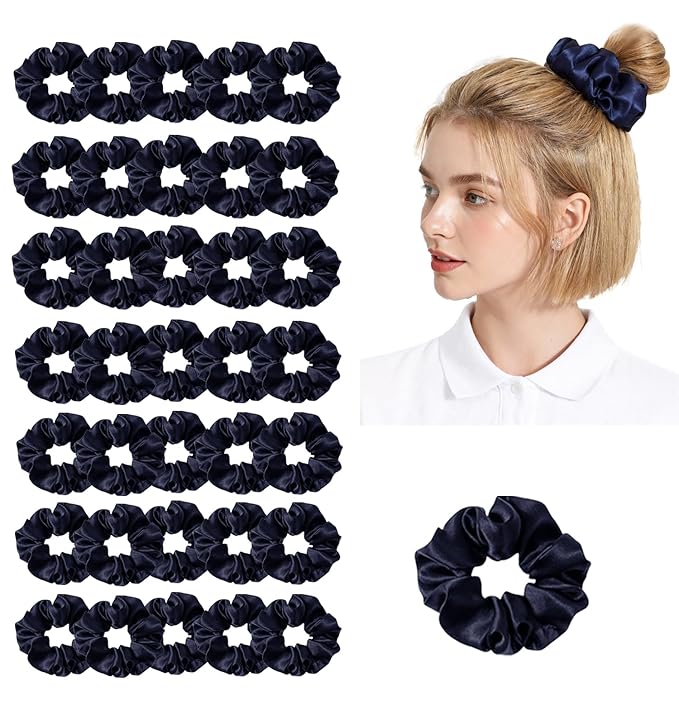 36Pack Womens Silk Scrunchies Satin Scrunchy Hairtie Hairbands Silky Hair Ties Elastics Hairs Bow Accessory Ponytail Holder